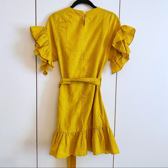 Storets Avril Yellow Wrap Dress - Picture 5 of 7